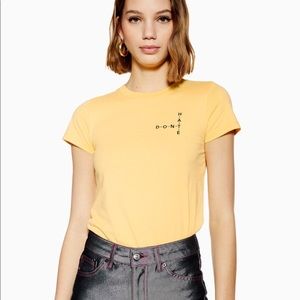 Topshop “dont hate” yellow t shirt